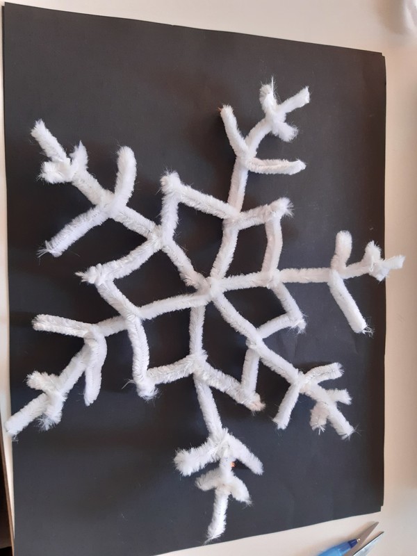 Flocon  de neige en fil chenille