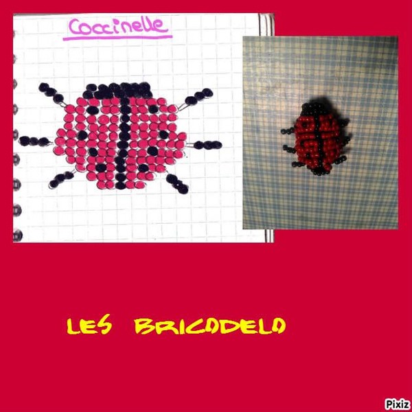 Coccinelle en perles de rocailles